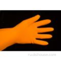Оранжевый цвет бытовых латексных перчаток (LISON-HG004)